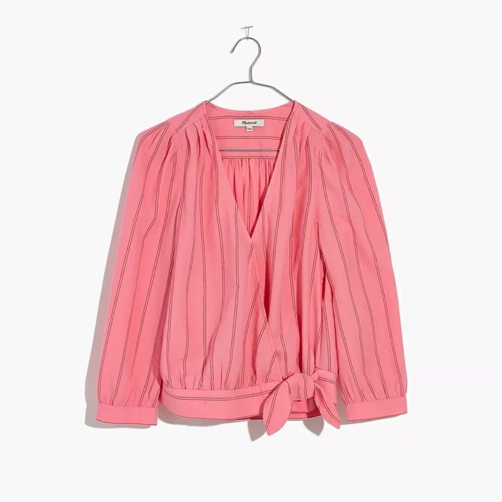 Madewell Wrap Top in Cecilia Stripe - Picture 2 of 4